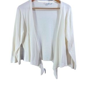 Boden women Asymmetrical Ivory open cardigan sweater 
Size 12